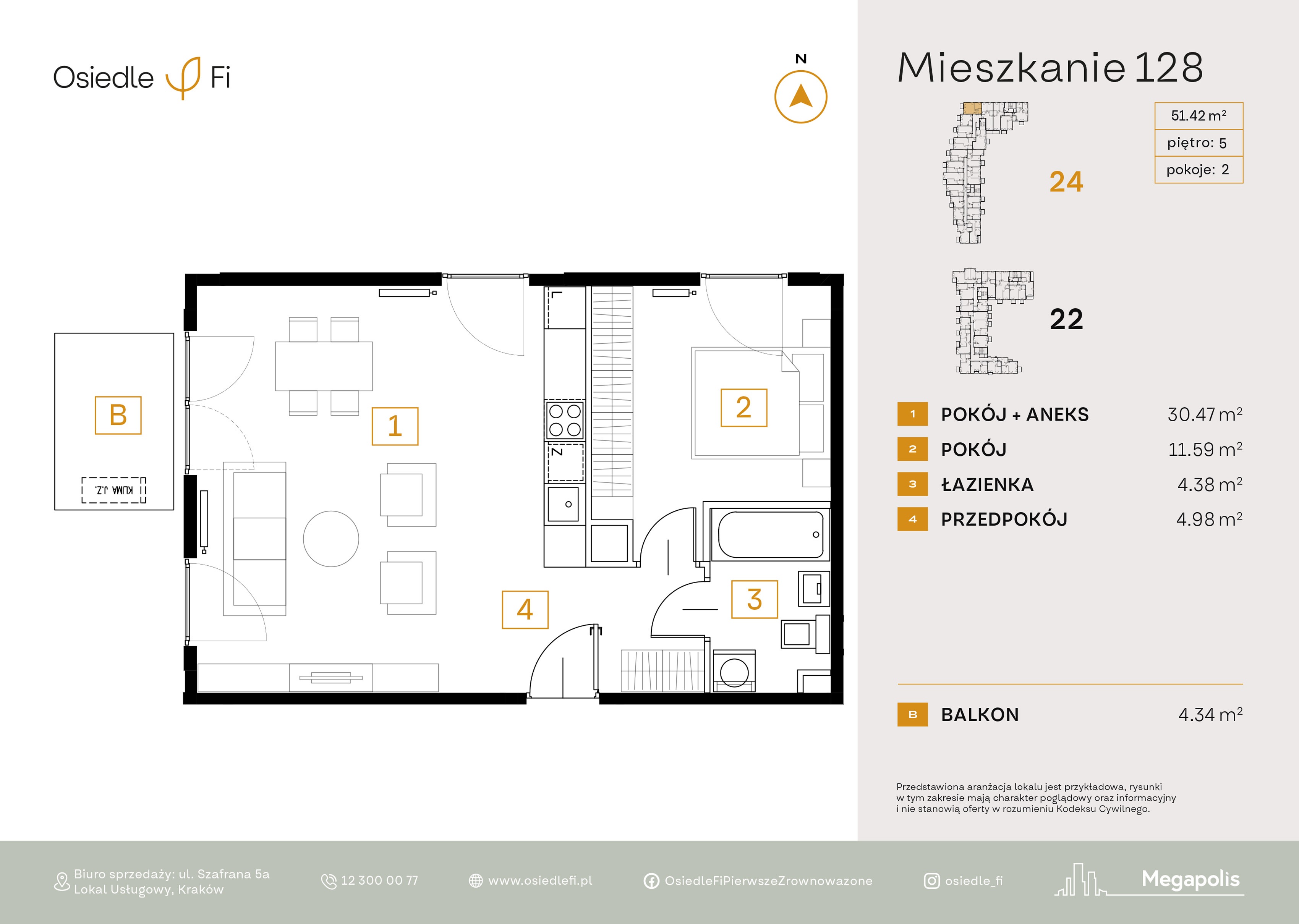 Rzut mieszkania 128